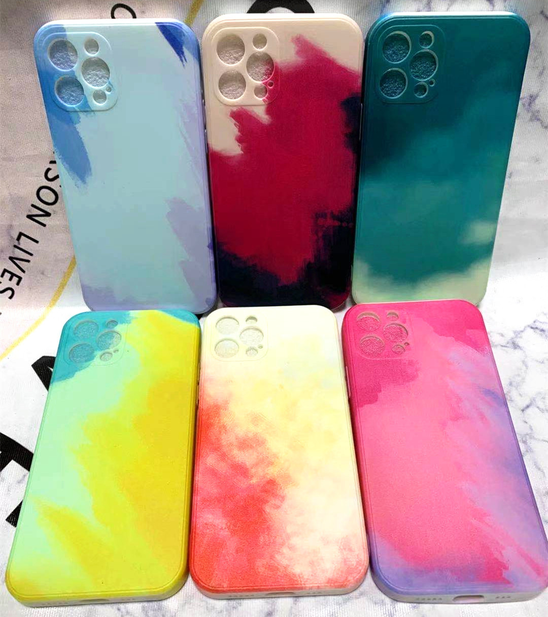 适用于水彩2.0厚直边仿液态硅胶全包精孔摄像头新款创意保护套