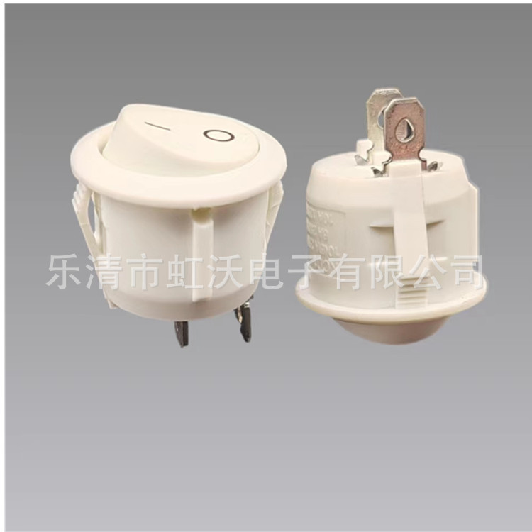 船型开关KCD1全圆形翘板电源开关开孔20mm两脚两档6A/250V