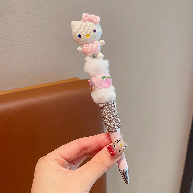 Diamante de peluche para niños bolígrafo neutro flash bolígrafo giratorio bolígrafo de taza encantador princesa bolígrafo de dibujos animados mujer
