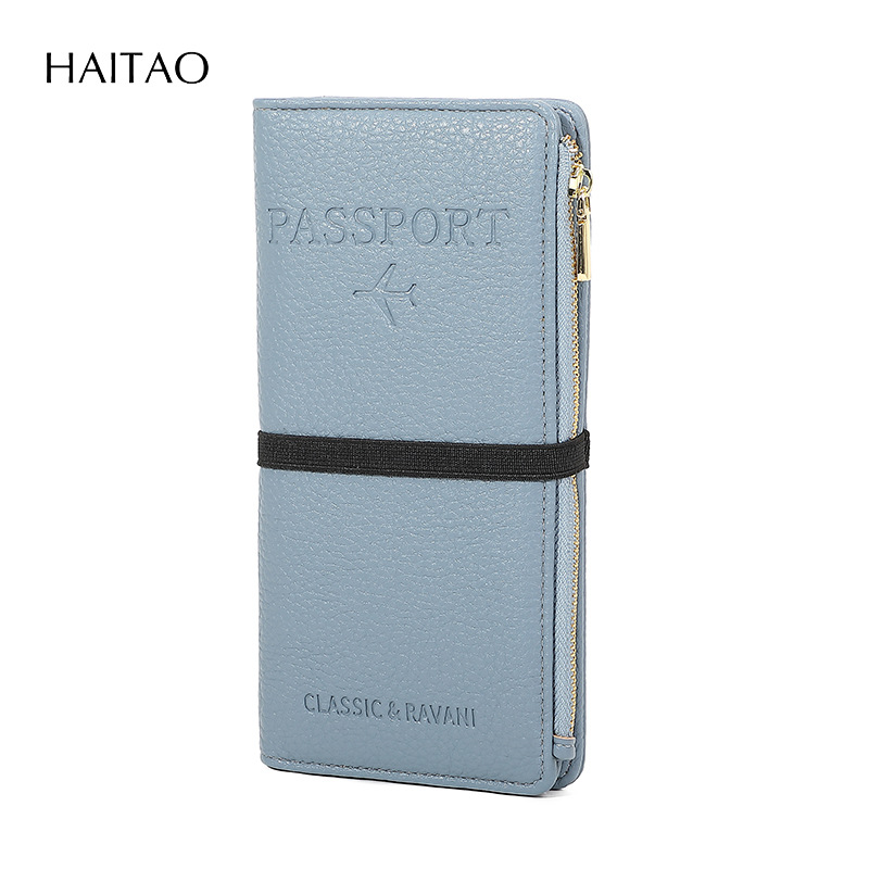 2025 nuevo paquete de pasaporte transfronterizo banda elástica cubierta de tarjeta de vacuna bolsa de identificación carpeta de pasaporte de viaje multifuncional