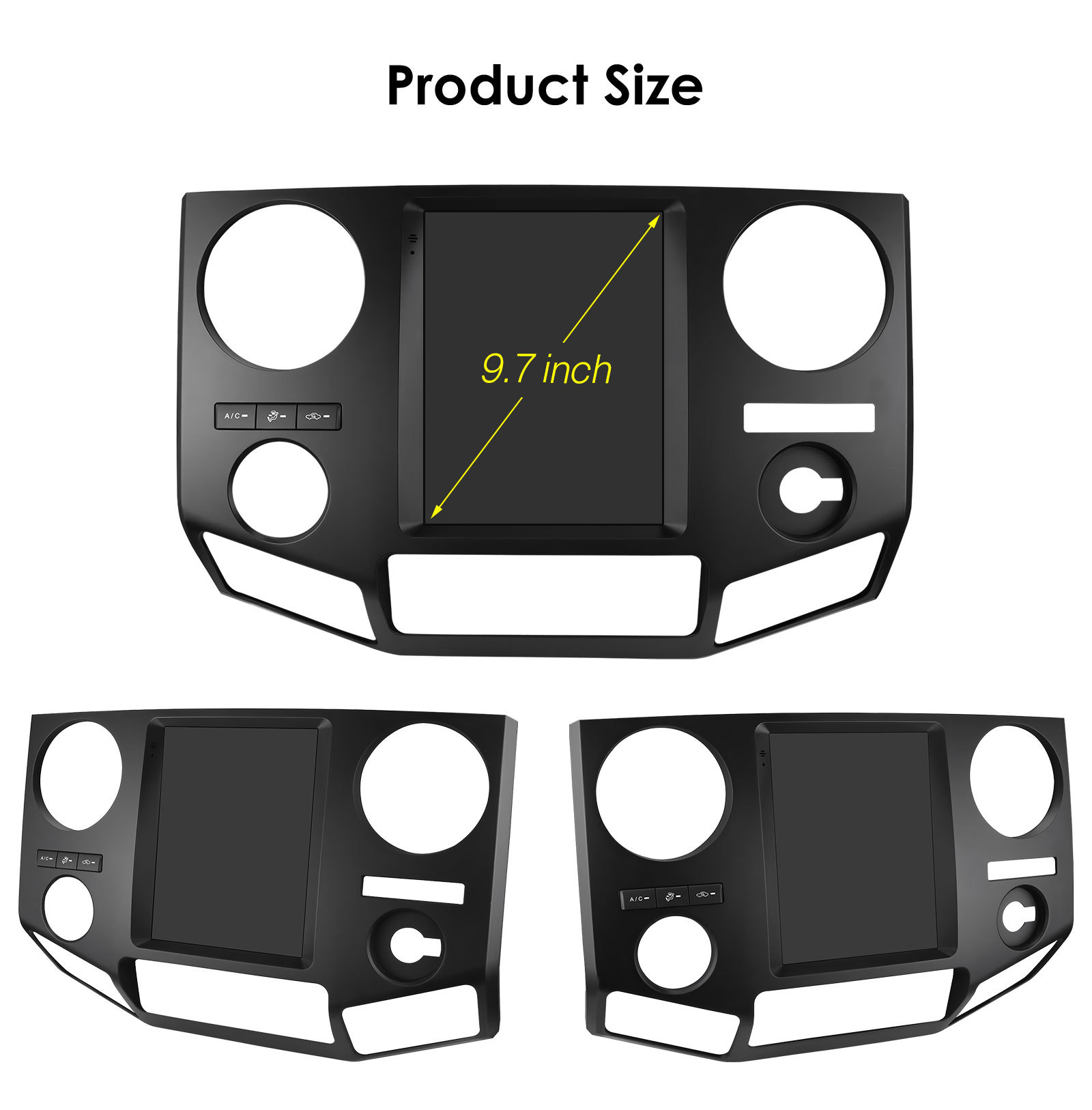 Suitable for 09-16 Ford F250 F450 Smart 9.7inch Vertical Screen Frame Car Navigator All-In-One Machine