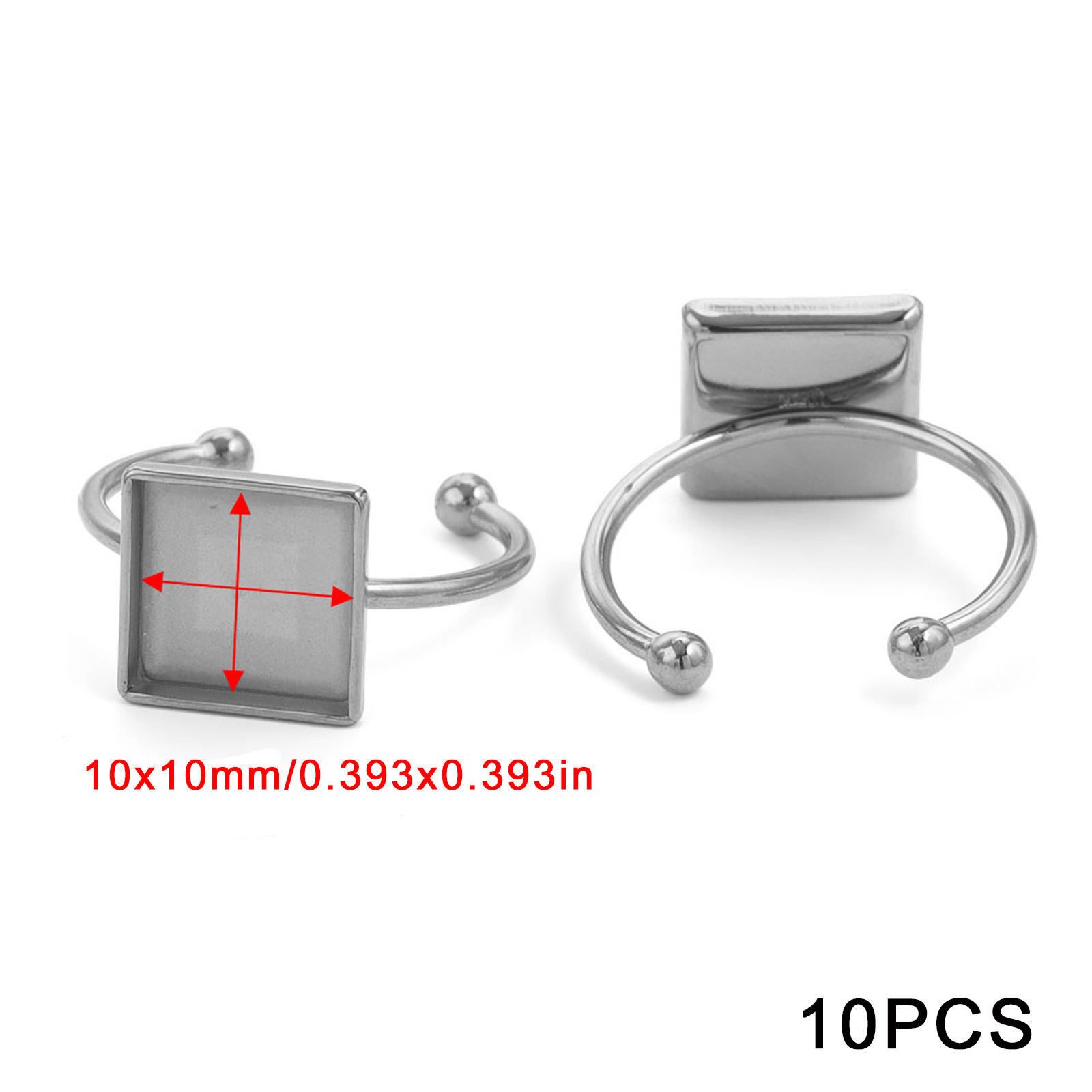 Acero inoxidable color-preservación pulido anillo titular DIY anillo plano anillo superficie horno oro incrustaciones perla apertura anillo titular Accesorios