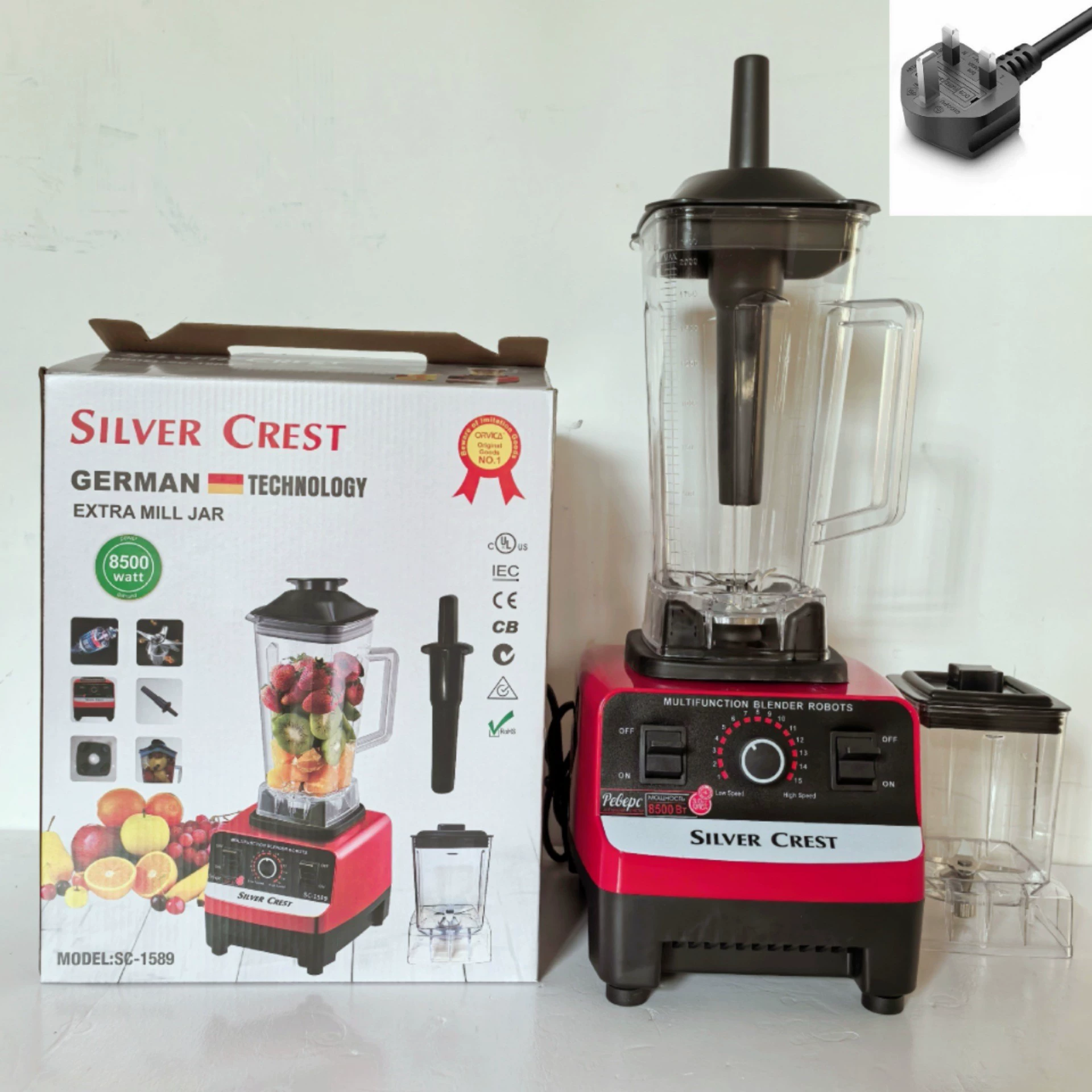Cross-border 4L 8-in-1 blender for commercial use, stainless steel, high-power, pure copper mixer, meat grinder, crushed ice, juice extractor