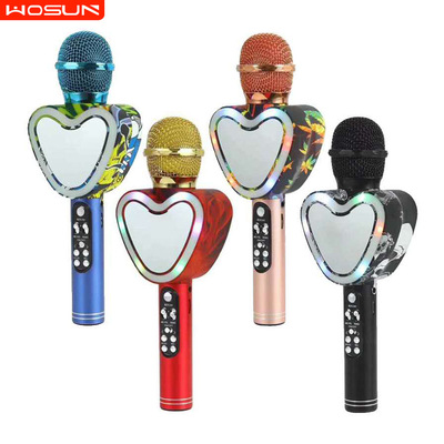 Heart-shaped mirror Q5 Wireless Microphone PLAY accompaniment Switching Voice Changer microphone sound one Microphone