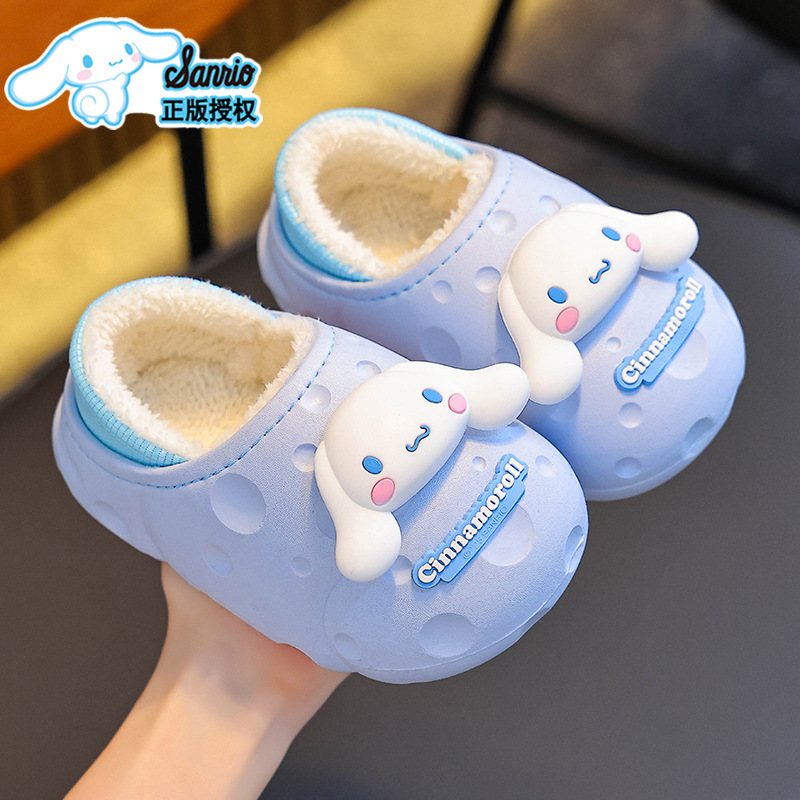 Sanliou zapatillas de algodón de invierno genuinas para niños, niños y niñas, calentamiento, veludo impermeable, zapatos de algodón para bebés Melody.