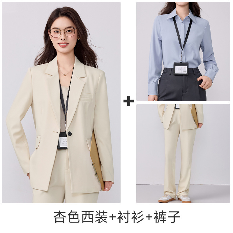 灰色西装套装女2025新款春秋气质高级感职业装正装工作服西服外套|undefined