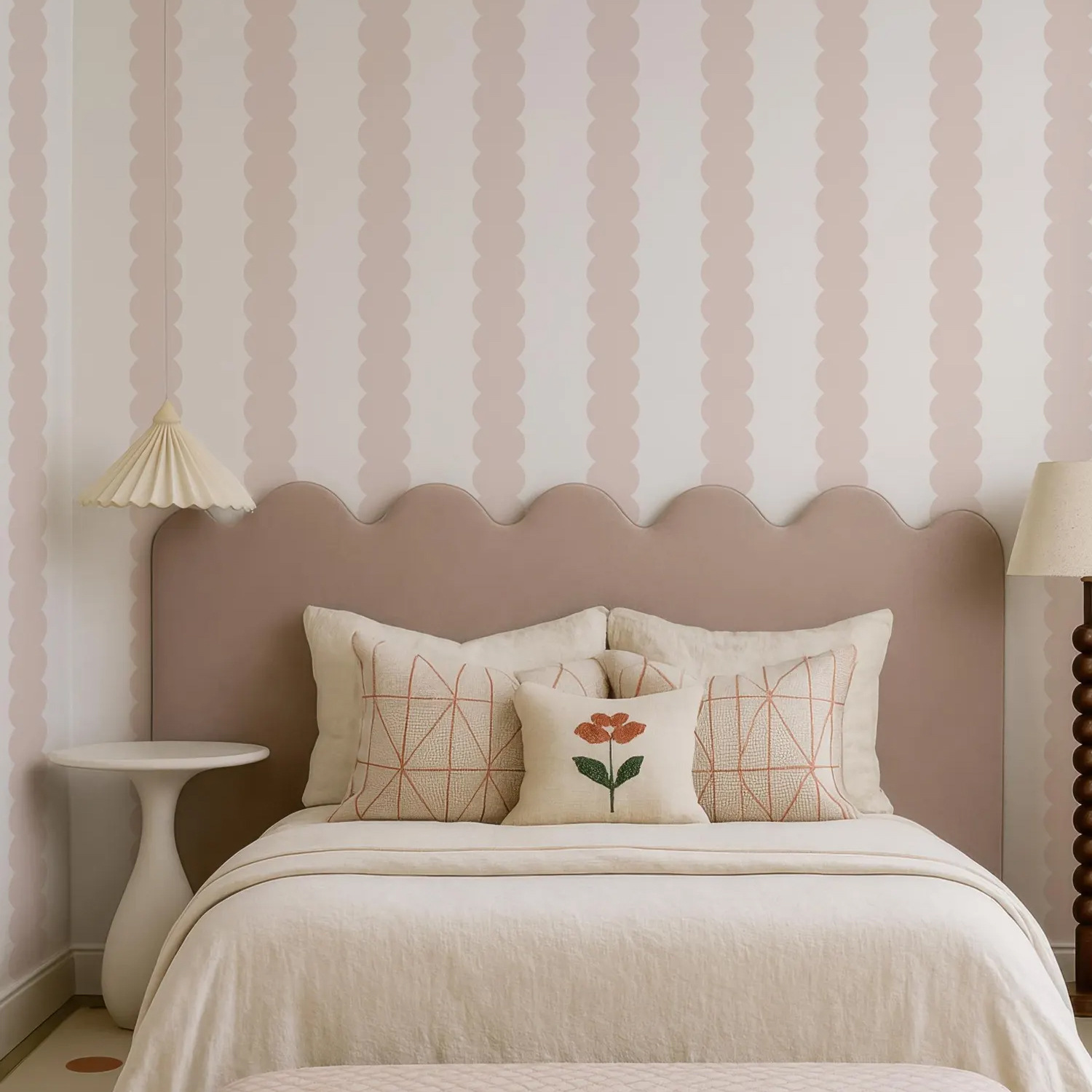 Sweet And Playful Scallop Stripe Simple Wallpaper For Children's Rooms, Self-adhesive Mural, A Popular Export Product_maomaolike.com