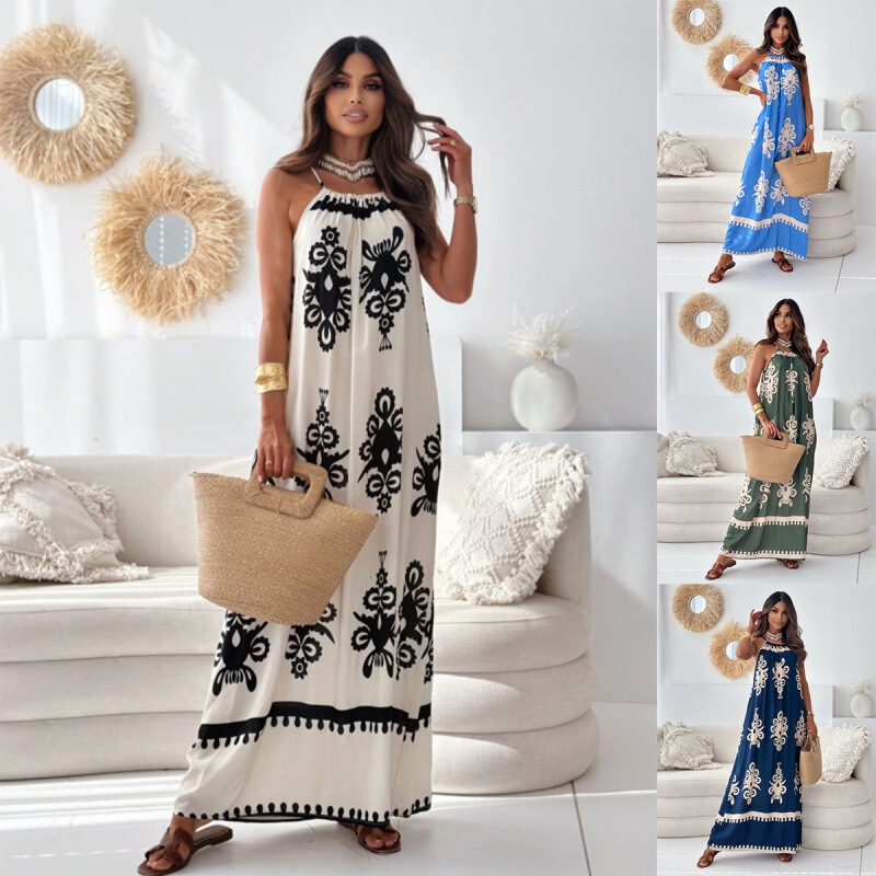 2024 New Positioning Flower Printed Sling dress 2024 New Positioning Flower Printed Sling dress