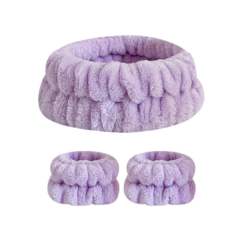 기계 재봉 머리띠 1 + 손목 2-보라색 (3 세트)(20*12*2.5cm 53g)