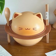 创意卡通烤面包小猫系列餐具套装陶瓷泡面碗杯碟学生宿舍家用送礼