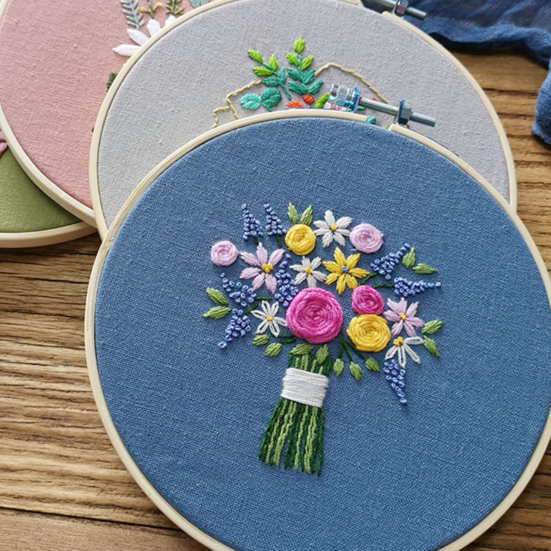 Fábrica al por mayor bordado DIY hecho a mano material paquete matar tiempo principiante creativo tela pequeña pintura