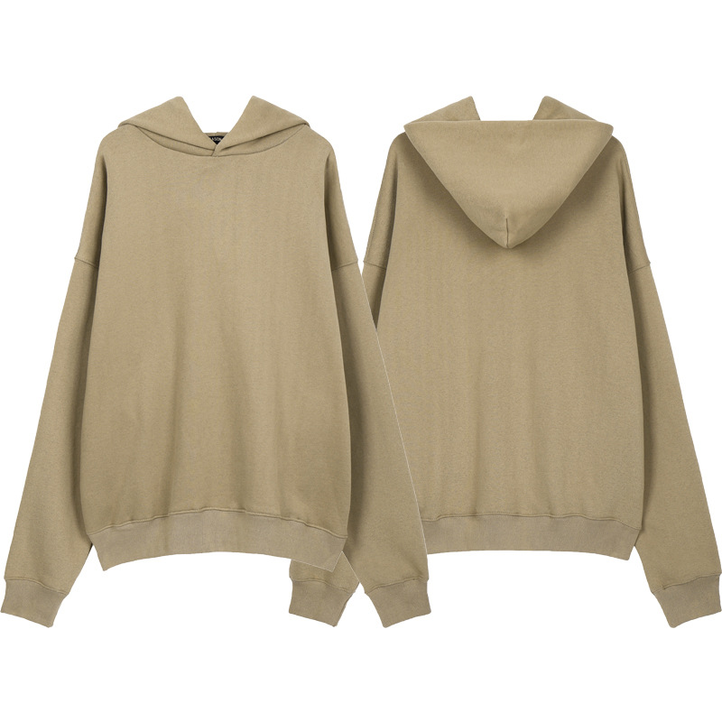 Versión alta yeezy Kanye mismo estilo calle alta color sólido forro polar cremallera con capucha suéter de los hombres y las mujeres del mismo estilo HOODIE