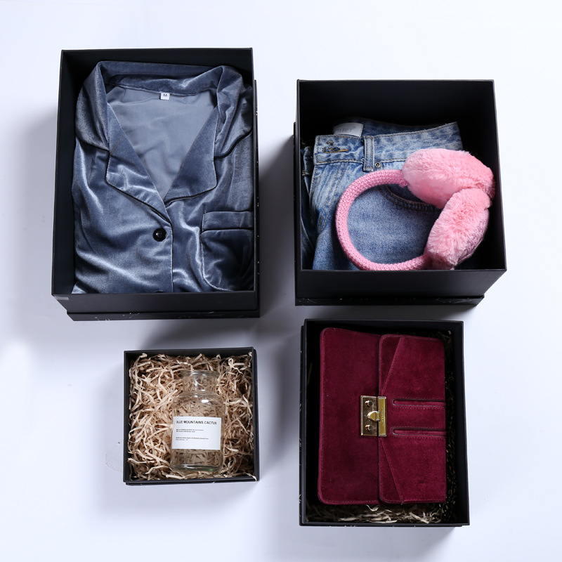 禮品盒長方形精美黑色星空禮物盒大號禮物包裝盒伴手禮天地蓋