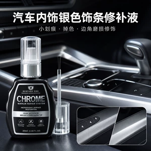 Cross-border double-ended silver-plated repair pen for refurbishing car door trim, fixing chipped paint, and repairing scratches on chrome parts