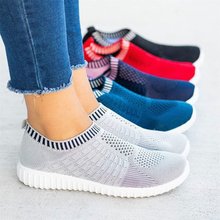 2021新款韩版潮流女鞋运动休闲平底飞织鞋跑步鞋外贸跨境大码女鞋