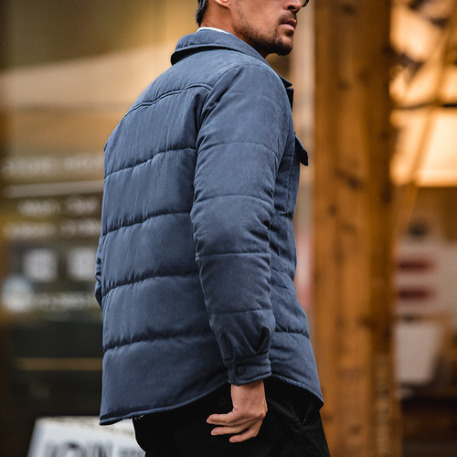 Madden workwear American casual double-sided peach skin cotton coat skin-friendly warm and thickened cotton jacket short coat for men in autumn and winter