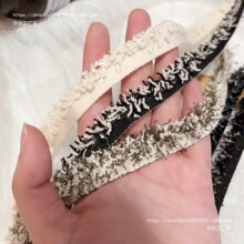 HZ宽1.5CM黑白金银单边毛边流苏小香风花边服装辅料diy鞋帽装饰条