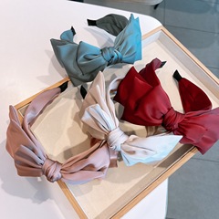 韓國新款ins～復古緞面三層蝴蝶結百搭減齡元氣少發卡頭箍飾品女