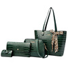 Capacious fashionable trend one-shoulder bag with bow, crocodile print