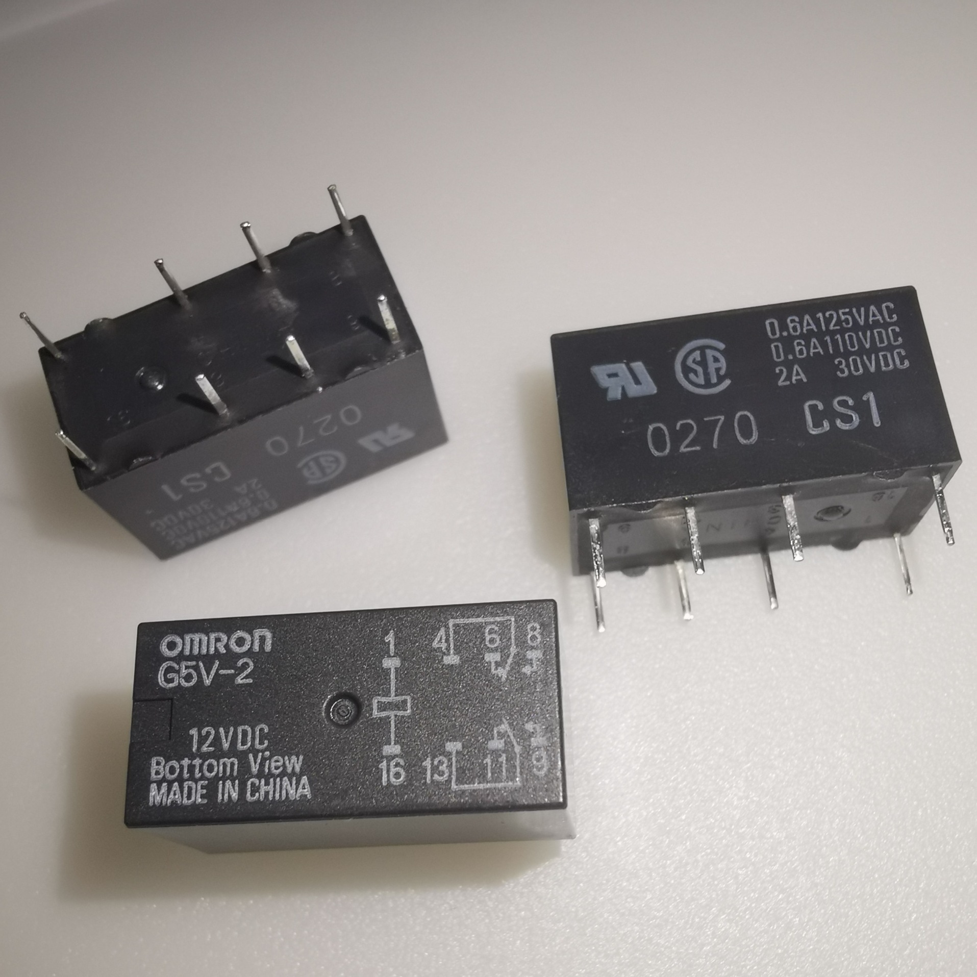 G5V-2-H1 DC12信号继电器 双刀双掷-转换 12V DIP,10.1x20.5mm