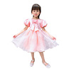Small princess costume, fuchsia dress, piano performance costume, Korean style, custom made