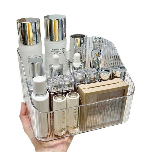 透明收纳盒化妆品整理盒桌面口红化妆刷护肤品笔筒化妆盒置物架筒