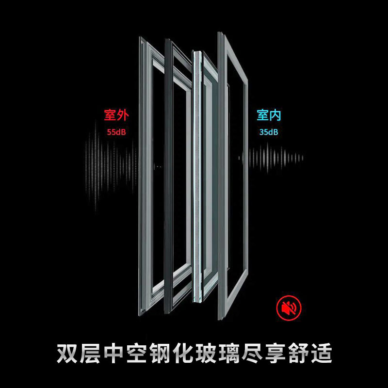斷橋鋁門窗封陽台落地隔音臥室客廳鋁合金窗戶墨詩蘭封陽台系統窗