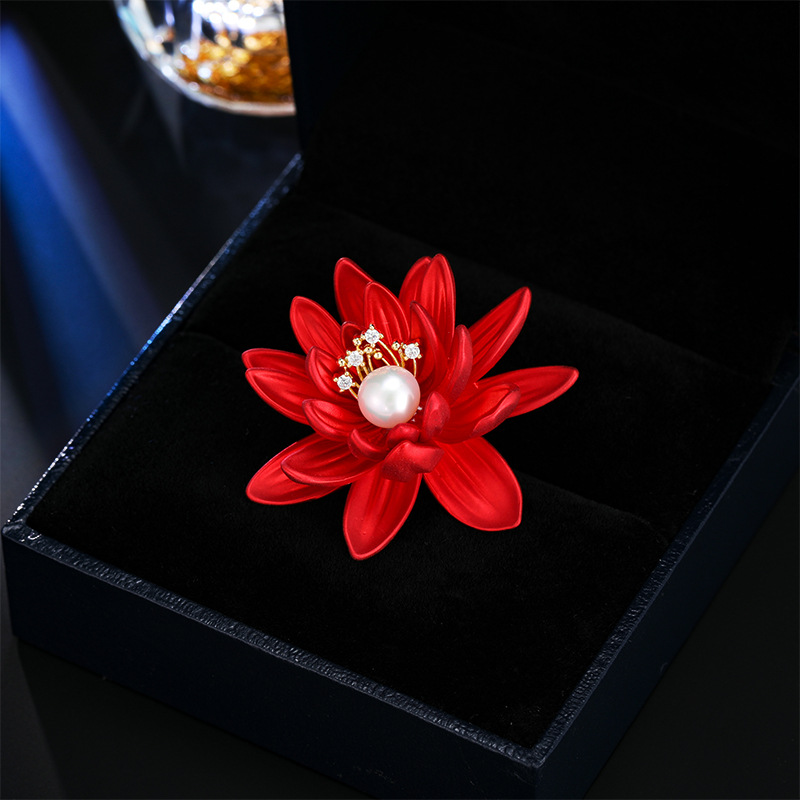 Chinesischen stil rot lotus brosche high-end luxus atmosphäre perle brosche anzug mantel pin herbst und winter kleidung_voghion.com