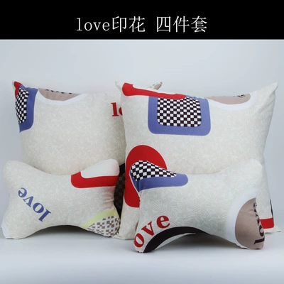 Headrest Pillow Set, Four-Piece Universal - love-printing-four-piece-set-of-two-headrests-and-two-pillows