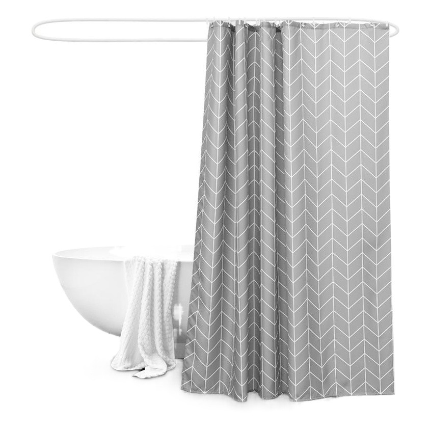 Transfronterizo Cortina de ducha gris nórdico engrosada 160g Cortina de ducha impermeable tela cortina de baño traje de cortina de baño