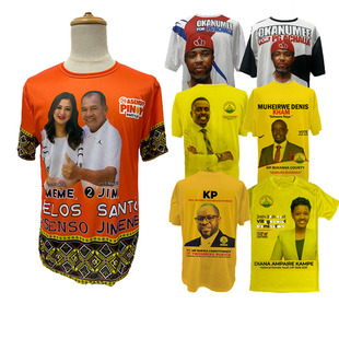 Manufacturer Wholesale Summer Men's Clothing European and American Election Advertising Shirts Cheap Export Screen-Printed T-Shirts Short-Sleeved Round Neck Campaign Shirts