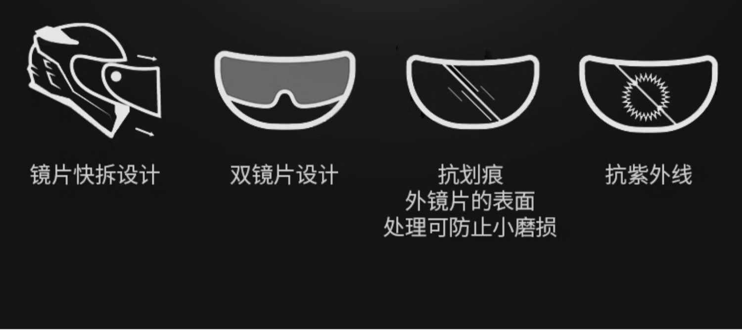 Flip-Up Dual Visor Motorcycle Helmet Breathable 3C Certified