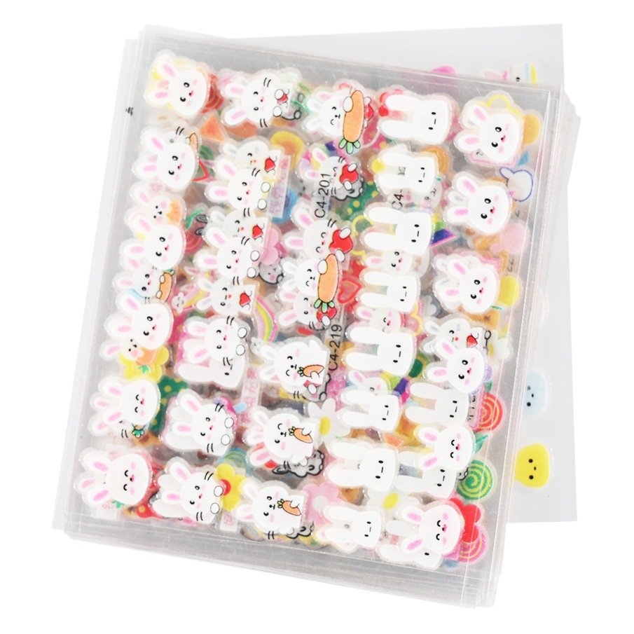 Cartoon rabbit children's nail stickers 30 different cute cartoon rabbit small pattern luminous nail stickers