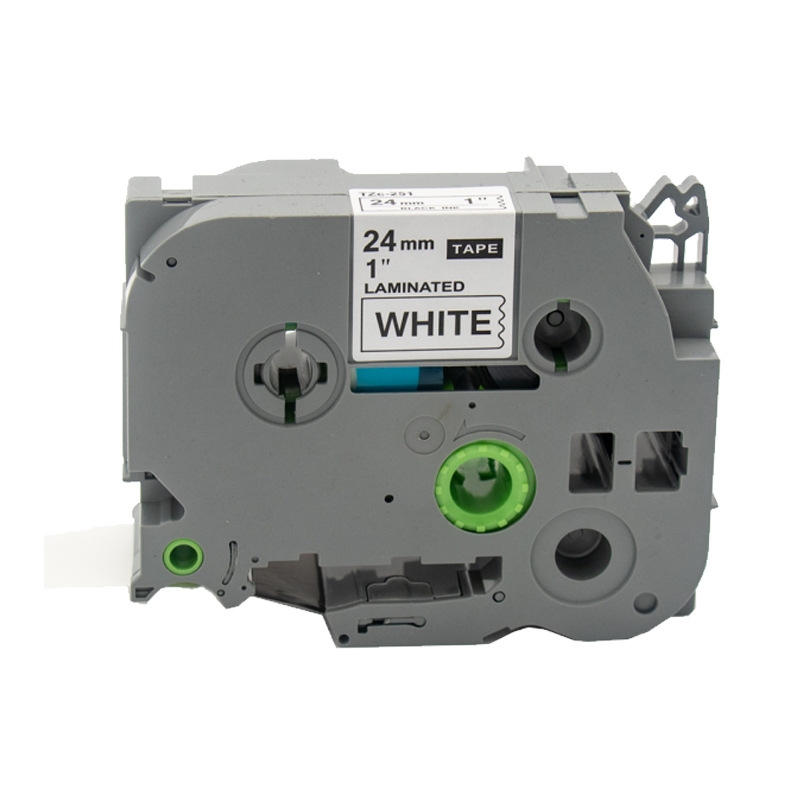 Aibeisi aplicable Brother máquina de etiquetas cinta 24mm fondo amarillo negro palabra blanco palabra TZe-651