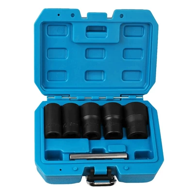 Chrome-Molybdenum Steel 6-Piece Set of Anti-Loosening Socket Tools, Spiral Anti-Loosening Socket, Anti-Loosening Socket Nut Extractor Cr-Mo