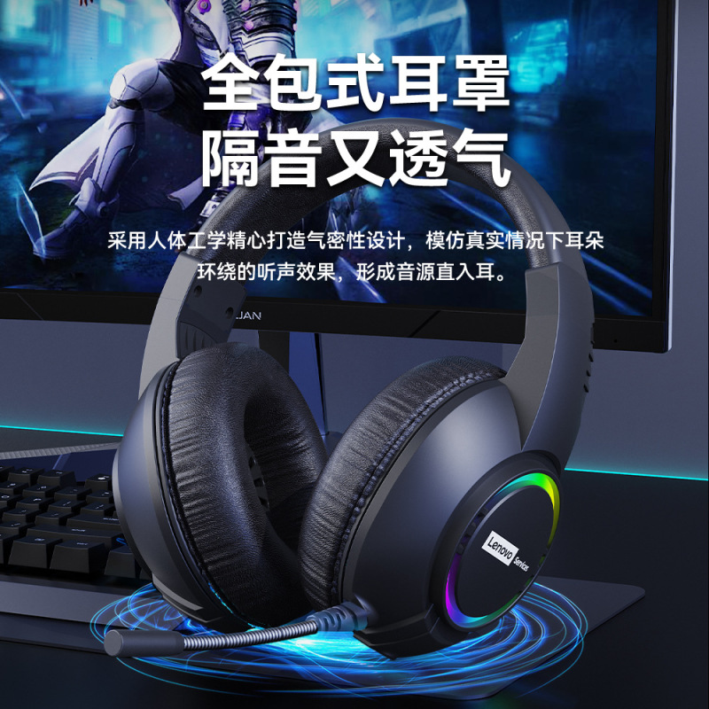 E08 ヘッドセット デスクトップ 新しい有線コンピュータ ノートブック USB e スポーツ ゲーム ヘッドセット マイク付き|undefined