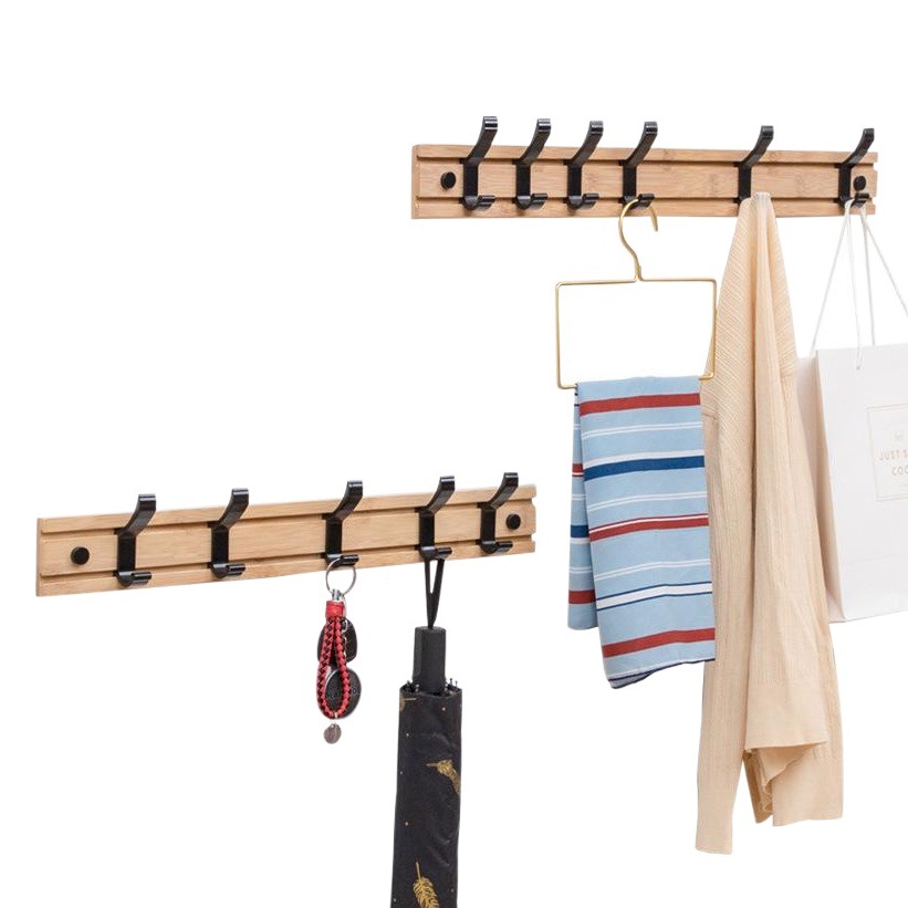 Estilo explosivo transfronterizo europeo y americano, gancho extraíble, estante de madera maciza para pared, gancho para ropa de doble fila para sala de estar, gancho para dormitorio creativo