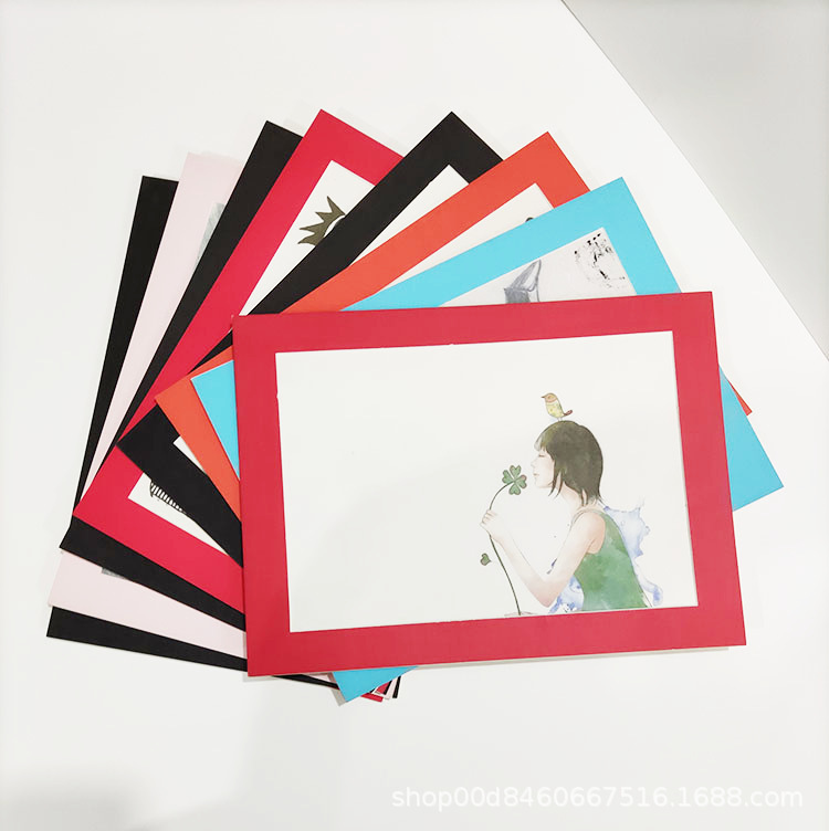 A3A4 Simple Rectangular Round Cardboard Photo Frame 8K4K Kidsren's Watercolor Sketch Painting Frame Calligraphy and Painting Chinese Painting Frame