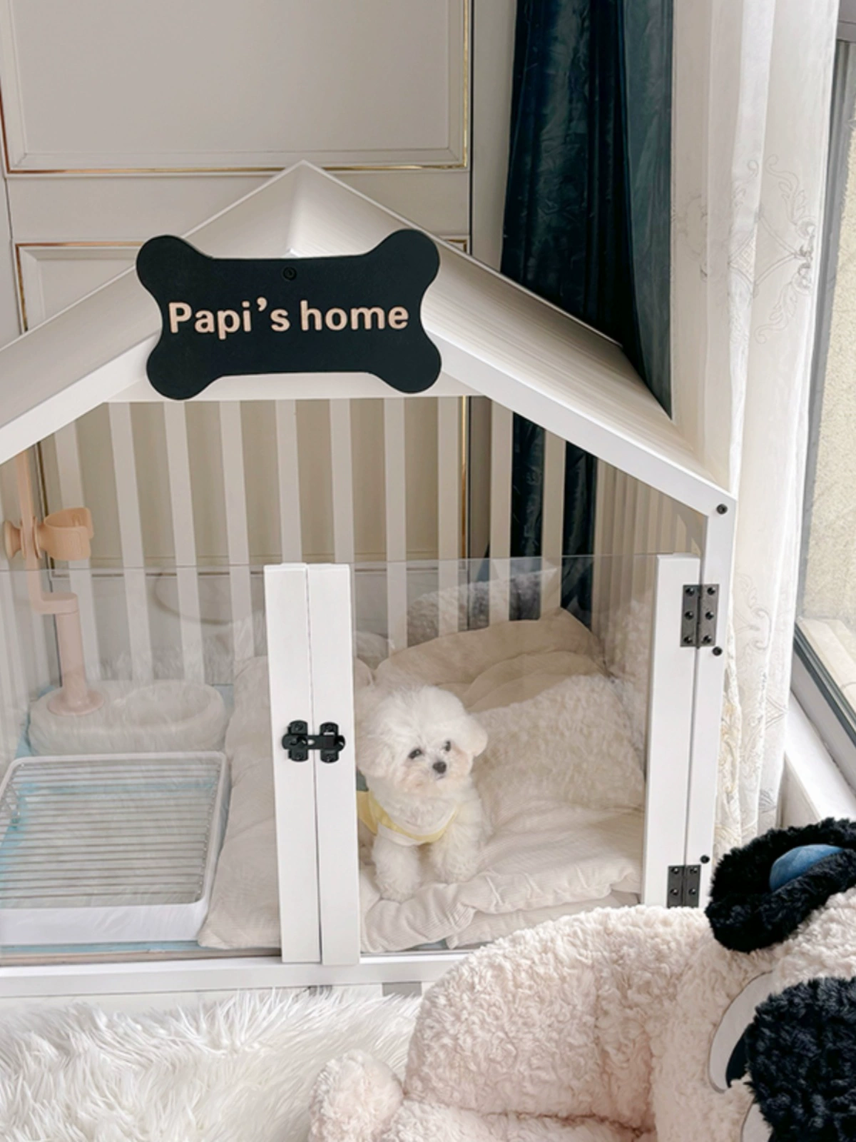 Домик для собак из массива дерева, для маленьких собак породы бишон, универсальный, съемный и моющийся, для всех сезонов, роскошная клетка для собак.