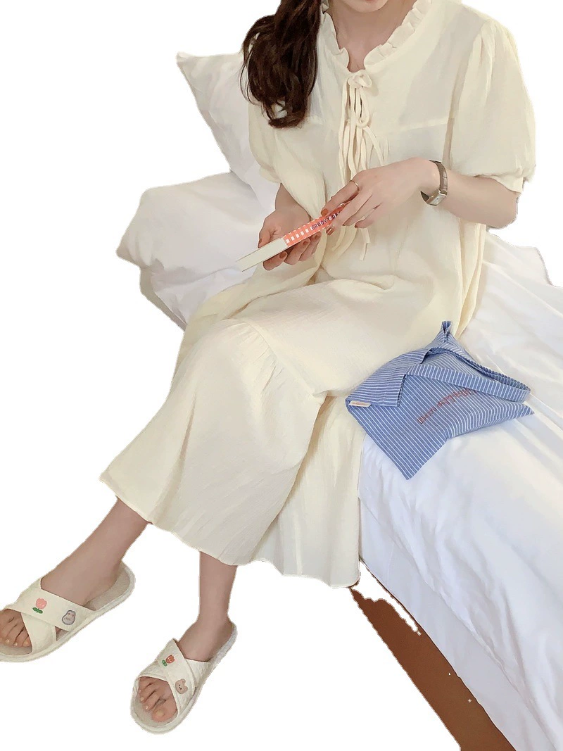 Summer breathable cotton long pijama, with short sleeve, oversize