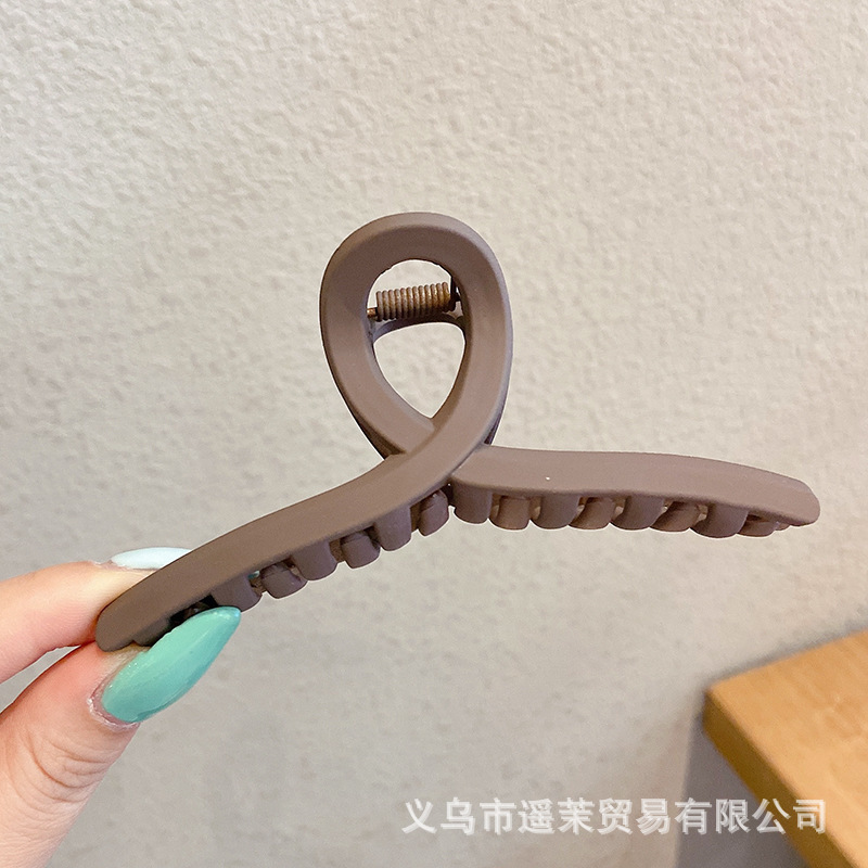 咖色磨砂抓夹女2025年新款发夹后脑勺大号发量多鲨鱼夹子发卡头饰|undefined