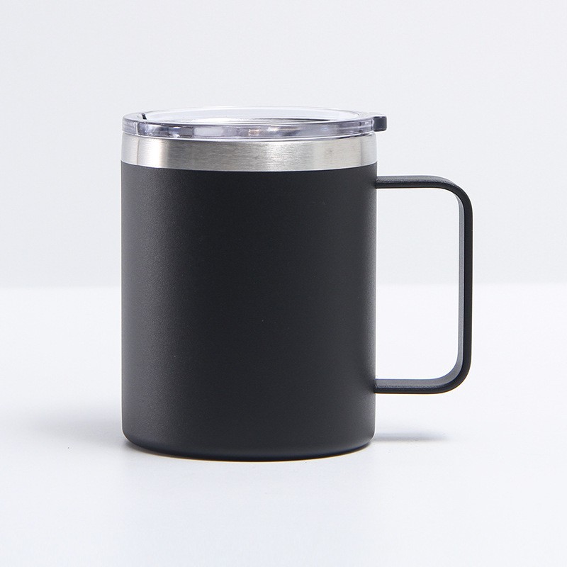 Taza de acero inoxidable de 12oz14oz transfronteriza Taza de manija de oficina doméstica americana Taza de café de doble capa de aislamiento y refrigeración