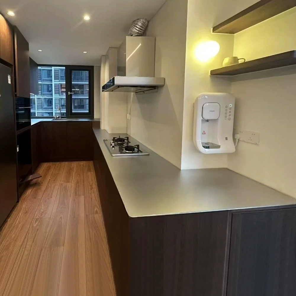 Кухонная столешница из нержавеющей стали, толщиной 5 мм, устойчивая к царапинам, не деформируется, полностью сварная, со встроенной раковиной, для кухонного шкафа.