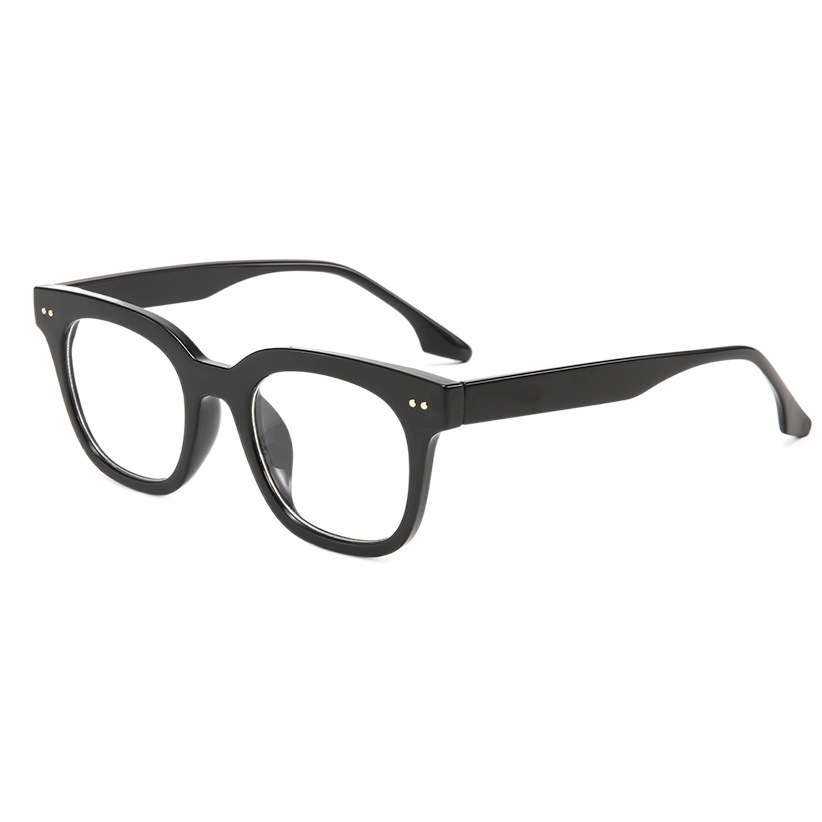 Gafas de marco negro de estilo japonés enmarcan la cara redonda de moda de los hombres marco grande gafas de miopía de luz anti-azul gafas de mujer cuadradas lisas