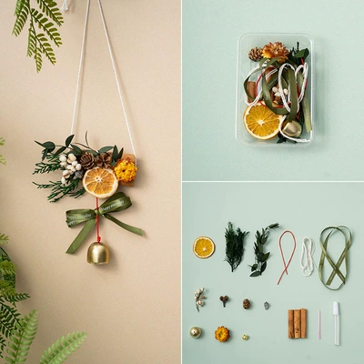 Section 38 Practical Gift Handmade DIY Group Building Natural Orange Pendant Dried Flower Car Hanging Ornaments Mother's Day Gift (Car hanging) - orange-heart-orange-yiyi-type-a-diy-material-pack