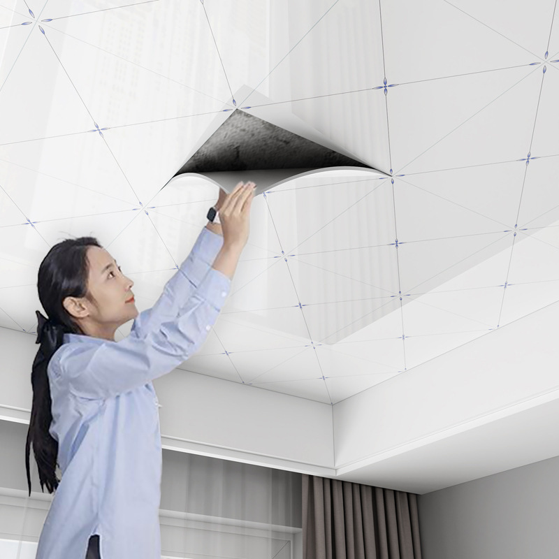 Wholesale Ceiling Stickers Bathroom Ceiling Self-Installation Roof Self-Adhesive Wallpaper Decorative Cover-Up Board Self-Adhesive Wall Stickers