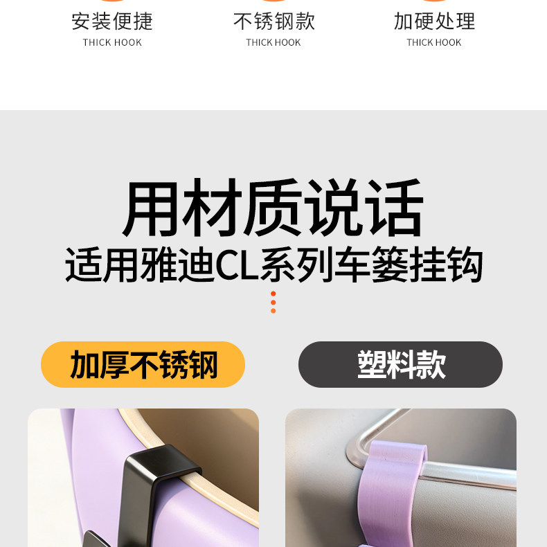 Electric Vehicle Basket Hook Suitable for Yadea Cl Series Stainless Steel Hooks, Tricycle Basket Storage Hook