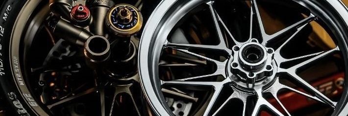 Nine-Speed Shadow Wheel Hub Upgrades to Extreme Core Dual Disc Brake E-Front Bronze Color, Suitable for Modifying Niu GF with Forged Wheel Hubs