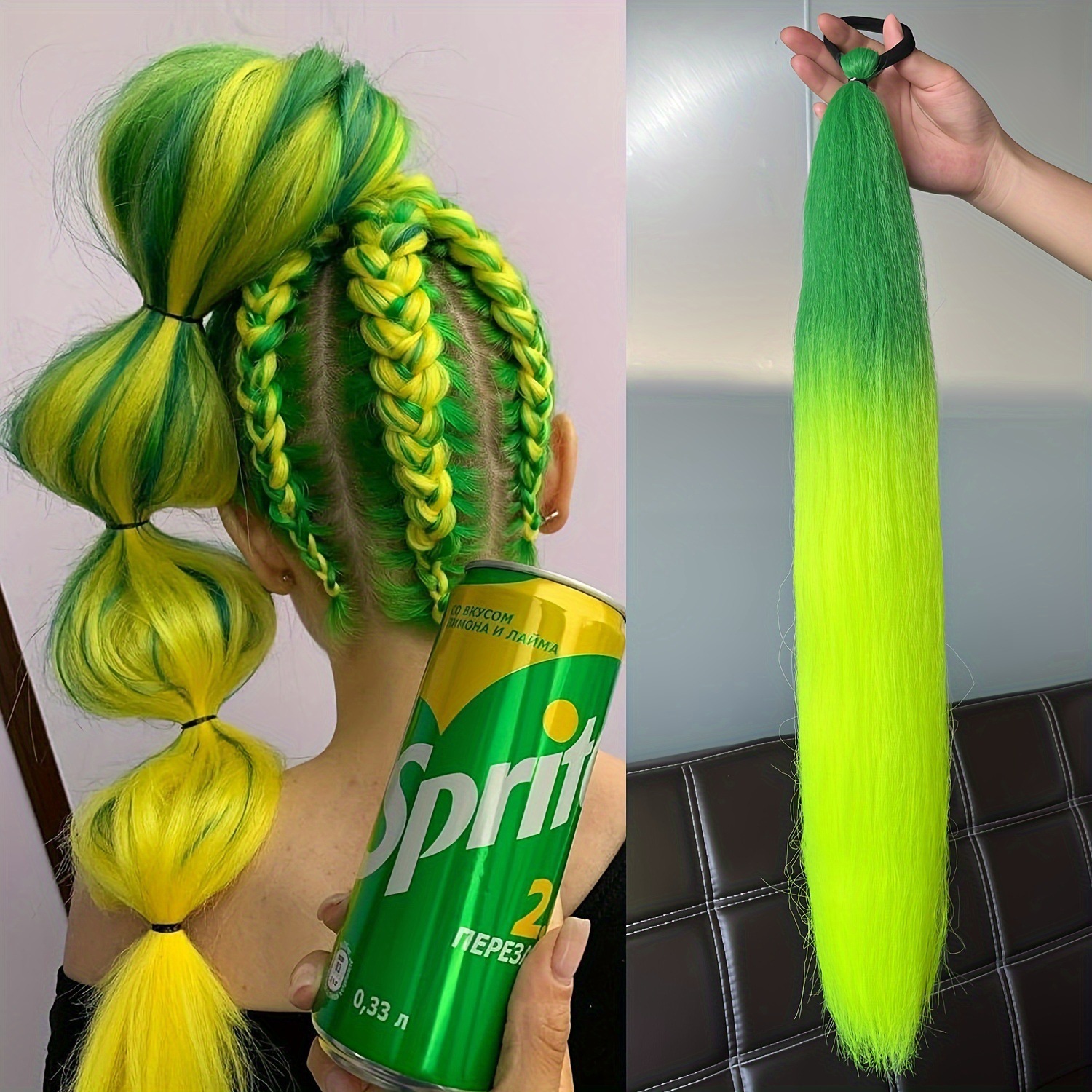 2 piezas de paquete de niños niñas pelucas de cola de caballo elásticas de boxeo trenzas de cuerda elástica de color trenzas de cabello extensiones de pelo