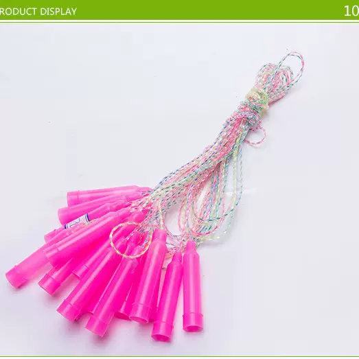 厂家直销 儿童七彩水晶跳绳 健身跳绳 优质耐跳跳绳